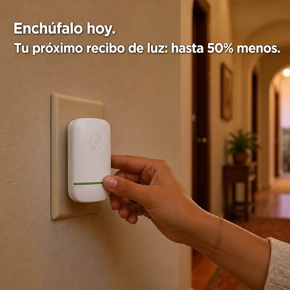 Unidad AhorraLuz conectada cerca del panel eléctrico